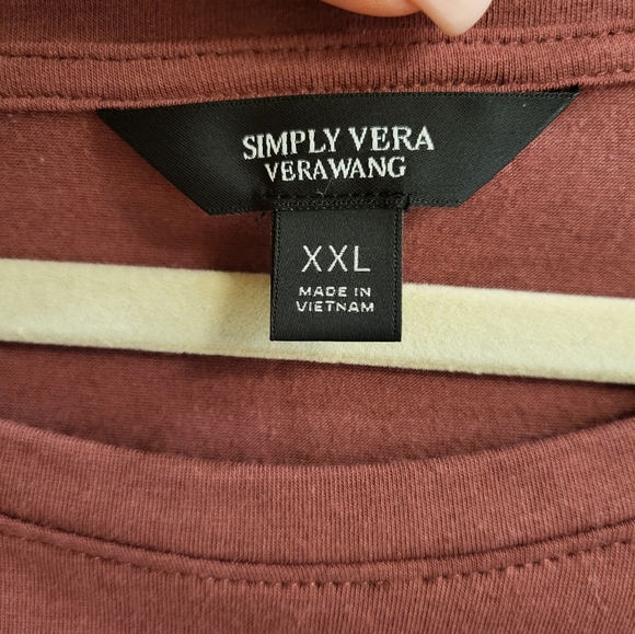 Simply Vera Wang  cotton and chiffon peplum top, XL/XXL, - Picture 6 of 6